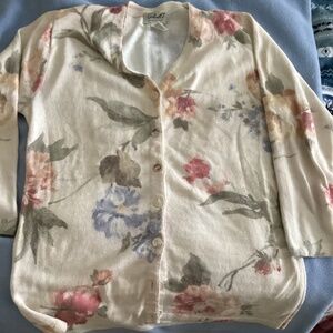Gabrielle t button front Florallakes sweater